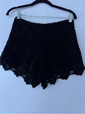 Alexis Black Crochet Lace Shorts